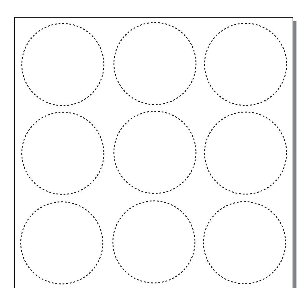 2 1/4 inch Button Template 8.5 x 11